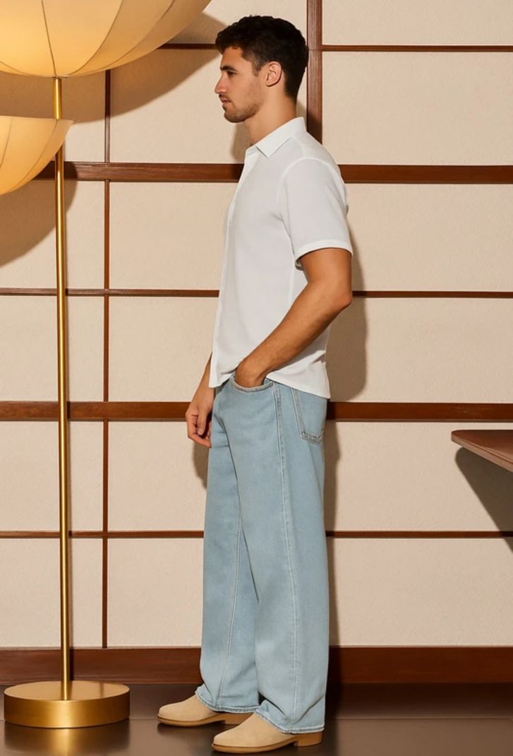 FOXIEFIT Men Light Blue Jeans Mid Rise - Image 4