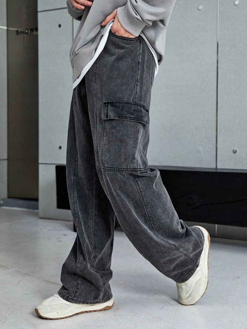KOTTY Men Loose Fit Low Rise Dark Grey Jeans - Image 6