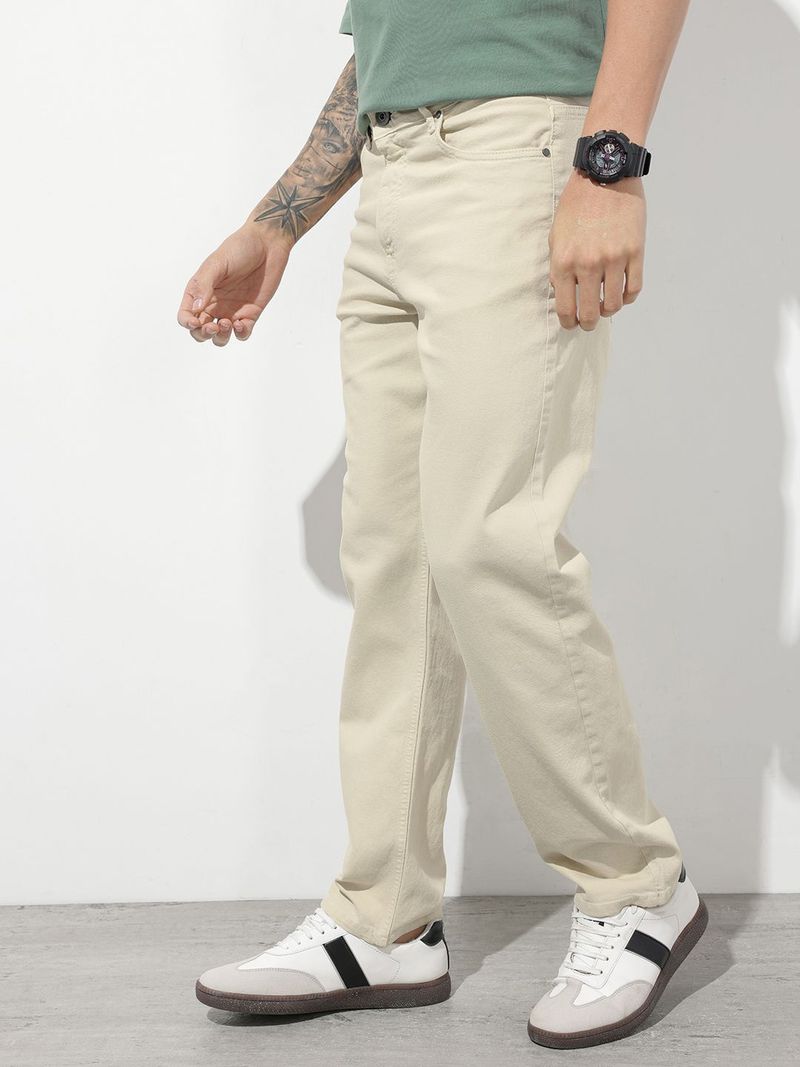 Roadster Men White Mid Rise Straight Fit Jeans - Image 4