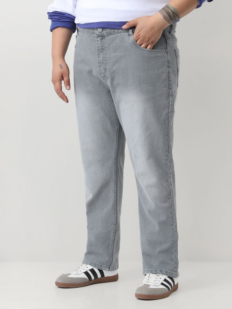 Urbano Plus Men Grey Mid Rise Straight Fit Jeans - Image 5