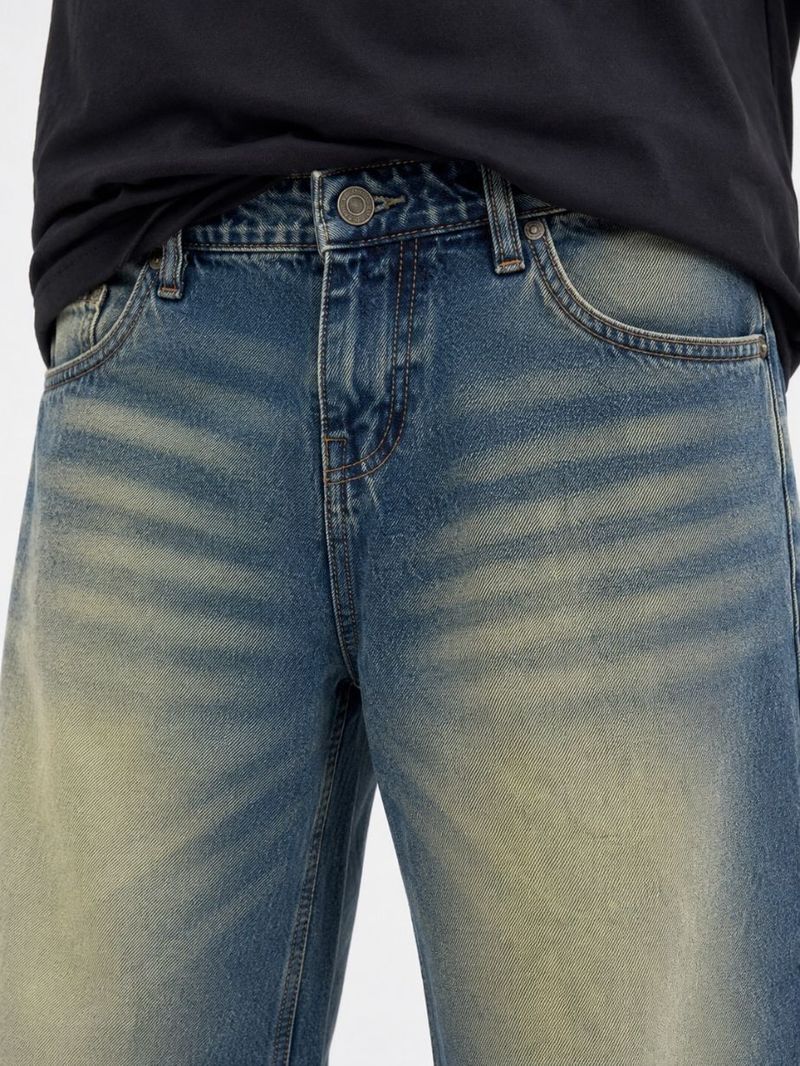M Q Men Baggy Fit Mid Rise Green Jeans - Image 6