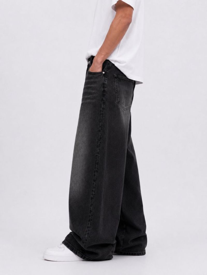 M Q Men Baggy Fit Mid Rise Black Jeans - Image 5
