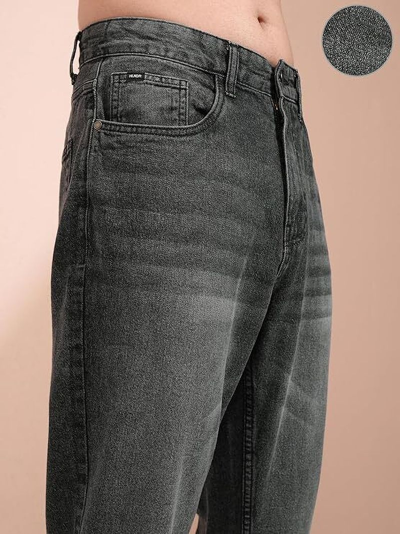 HOKER Men Dark Grey Mid Rise Jeans - Image 6