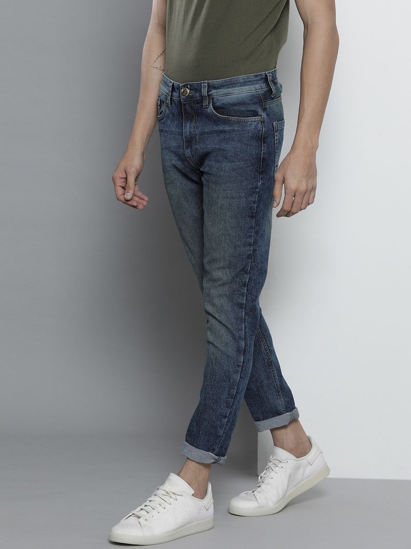 The Indian Garage Co. Men Slim Mid Rise Blue Jeans - Image 4