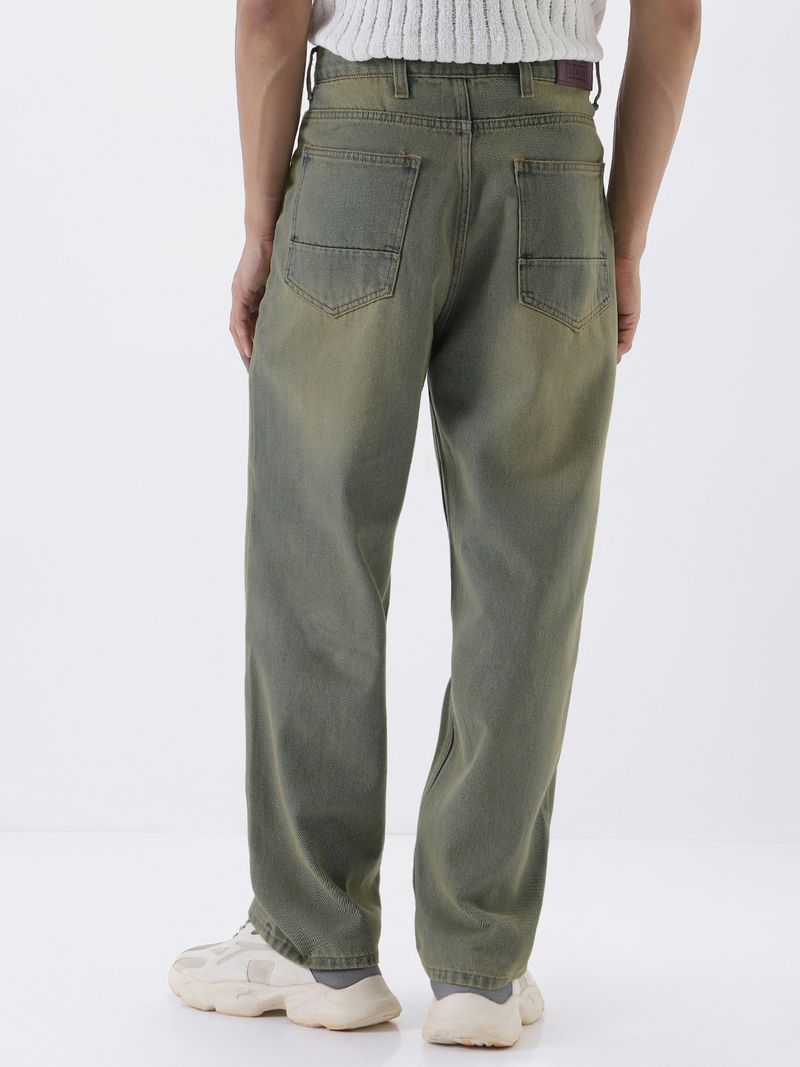 Urbano Fashion Men Green Mid Rise Loose Fit Jeans - Image 5