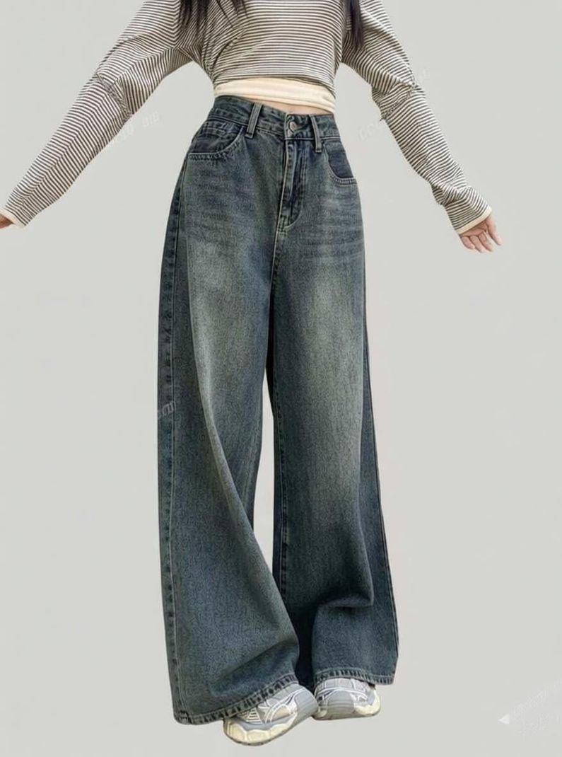 Zuya Women Wide Leg High Rise Green Jeans - Image 2