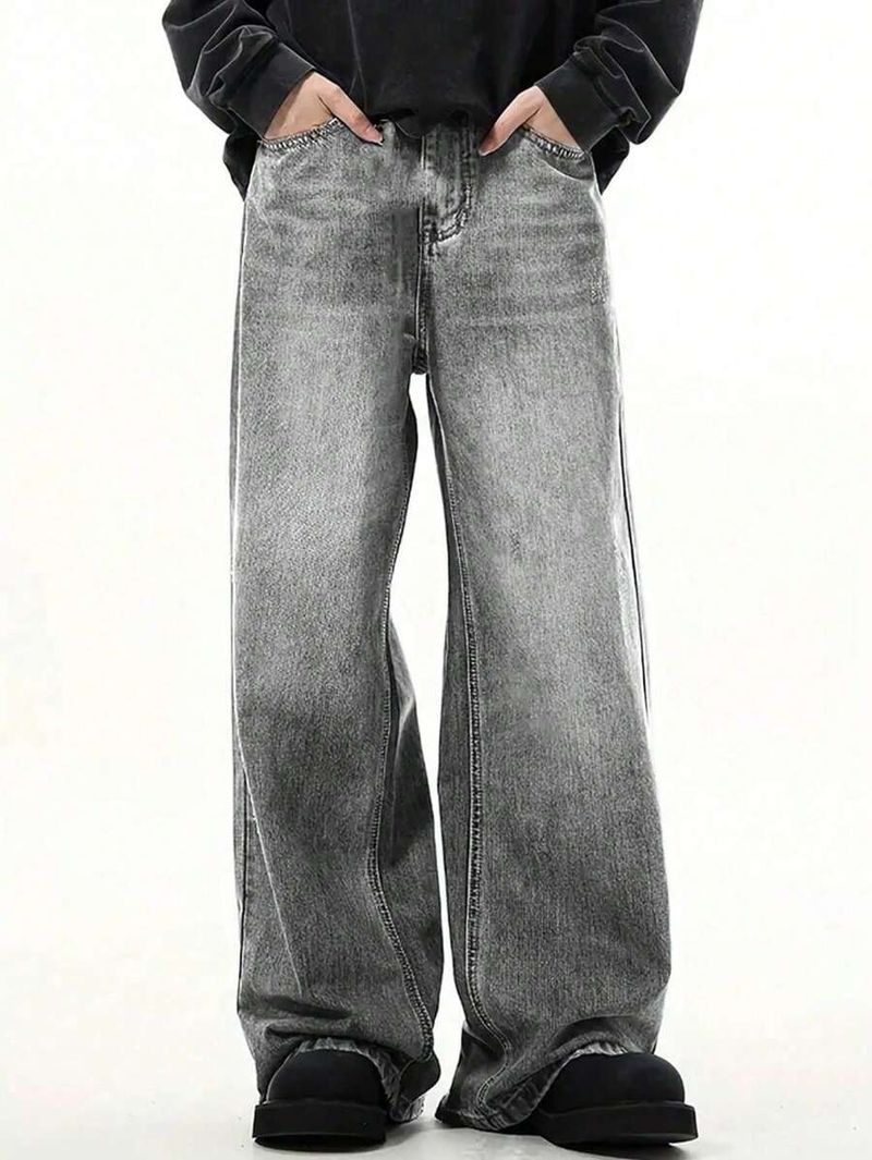MERRYNX Men Grey Straight Fit Mid Rise Jeans - Image 5