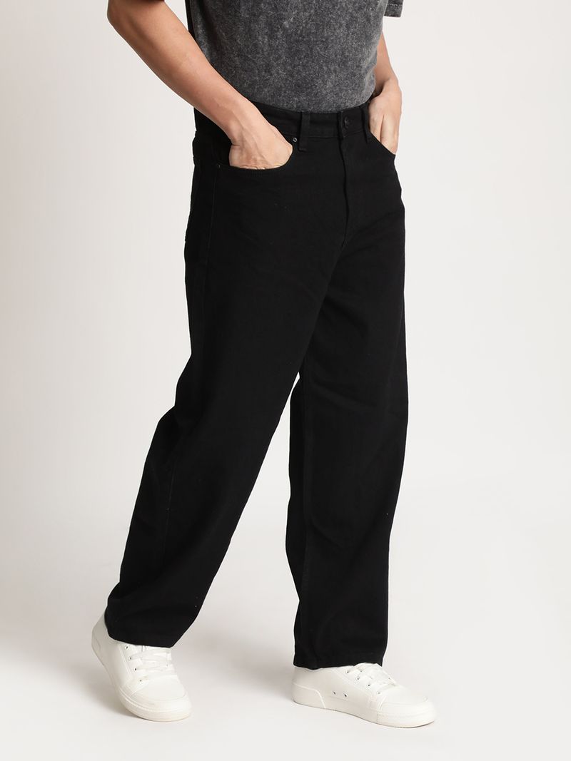Roadster Men Black Loose Fit High Rise Jeans - Image 4