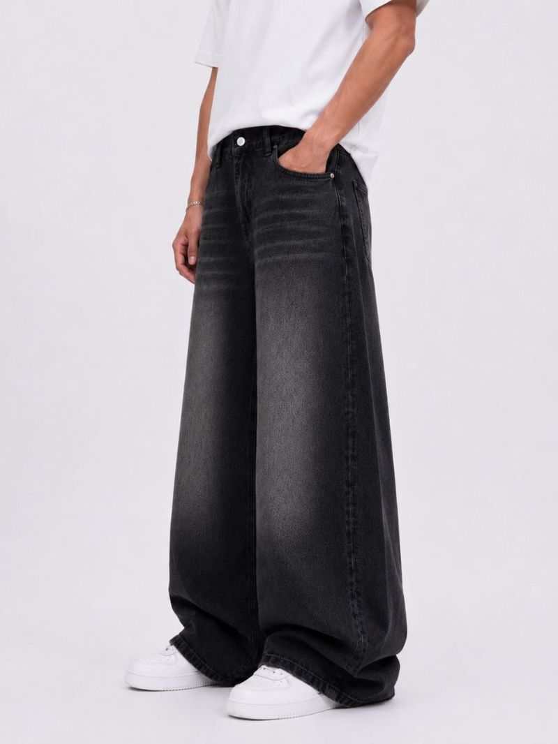 M Q Men Baggy Fit Mid Rise Black Jeans - Image 4
