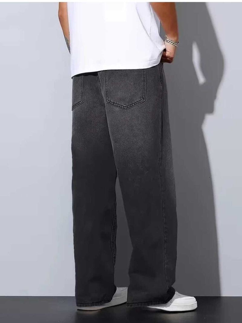 RKDENIM पुरुषों के लिए स्ट्रेट फिट डार्क ग्रे जीन्स - Image 3