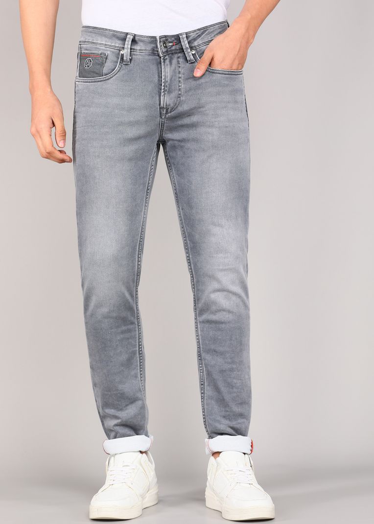 KILLER Men Skinny Mid Rise Grey Jeans - Image 2