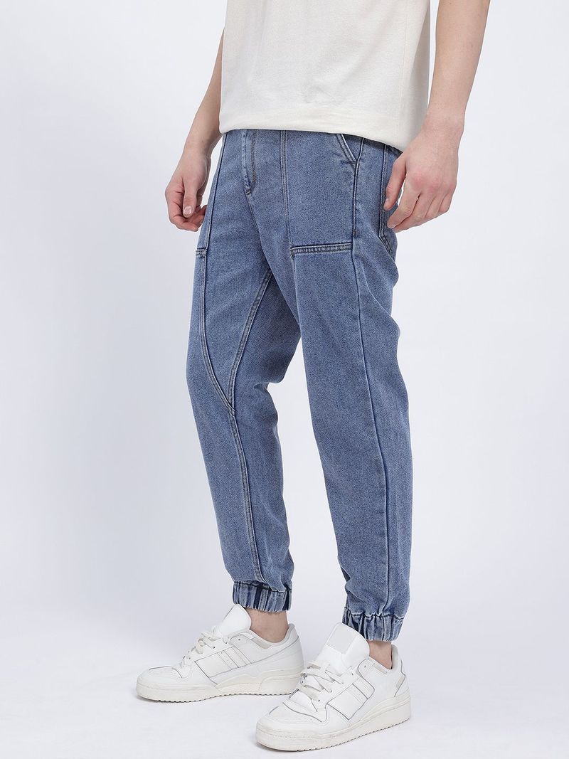 Glitchez Men Relaxed Fit Mid Rise Blue Jeans - Image 4