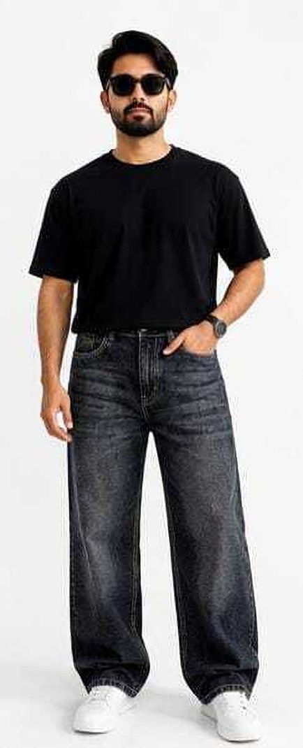 NfG Men Baggy Fit High Rise Black Jeans - Image 5