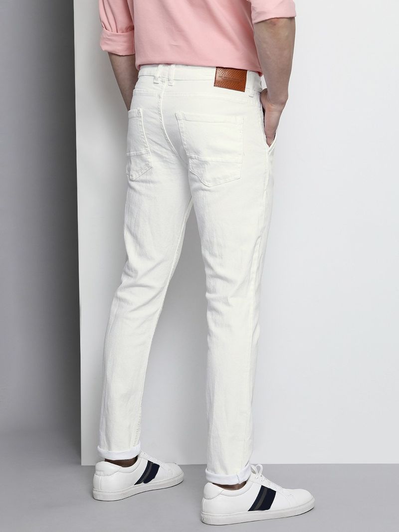The Indian Garage Co. Men Slim Mid Rise White Jeans - Image 5