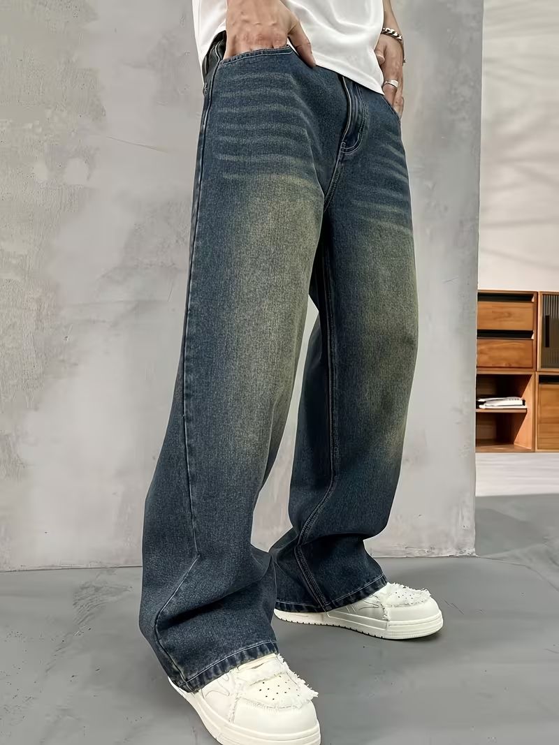 sky collection Men Loose Fit Mid Rise Blue Jeans - Image 6