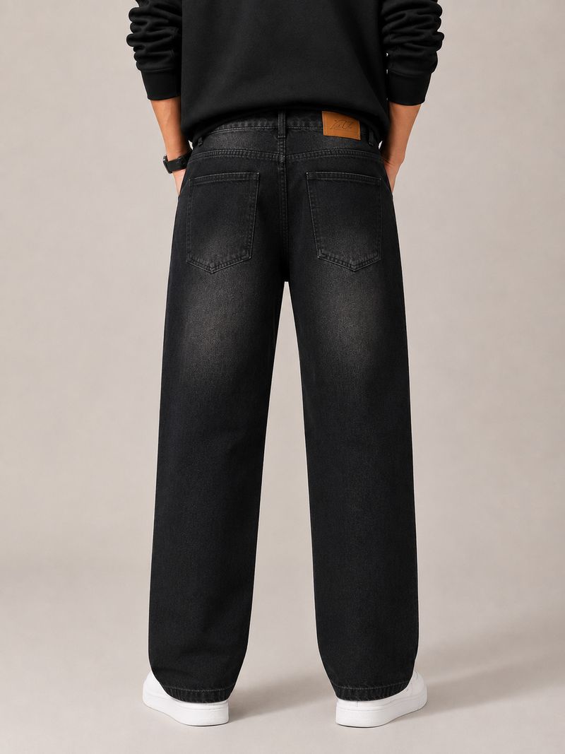 Z&G TRENDS Men Black High Rise Wide Leg Jeans - Image 4