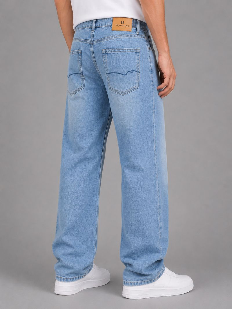 NUMERO UNO Men Loose Fit Mid Rise Blue Jeans - Image 5
