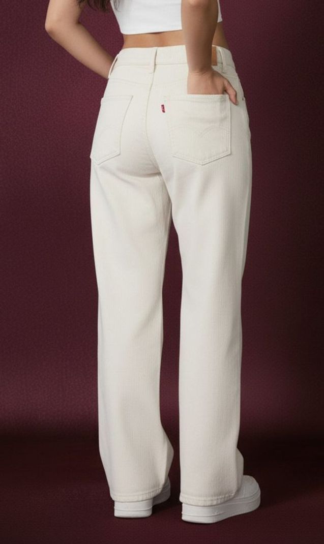 PINKLIT COLLECTION Women Straight Fit High Rise Beige Jeans - Image 4