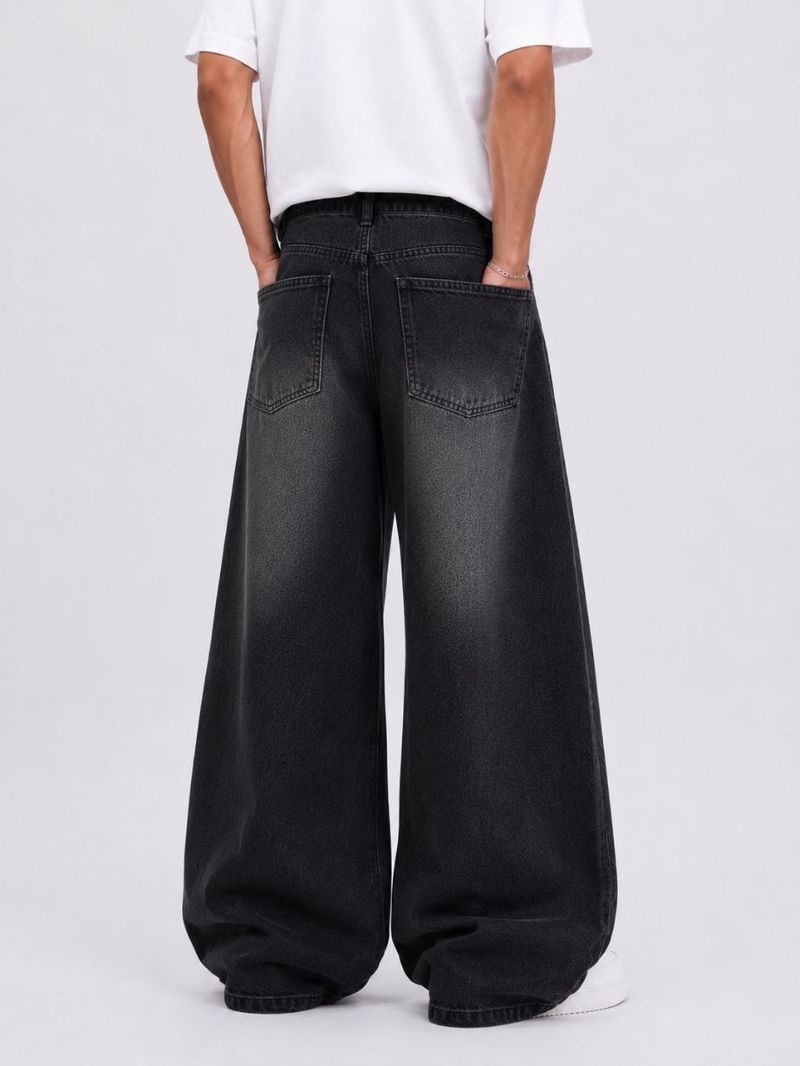 M Q Men Baggy Fit Mid Rise Black Jeans - Image 3