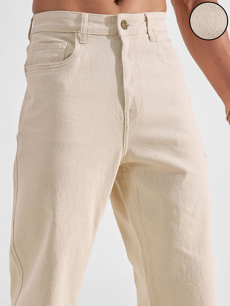 HIGHLANDER Men Beige Mid Rise Straight Jeans - Image 5