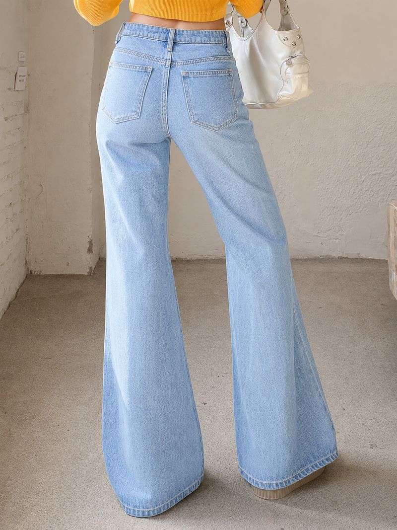 AAV2 Women Flared High Rise Light Blue Jeans - Image 4