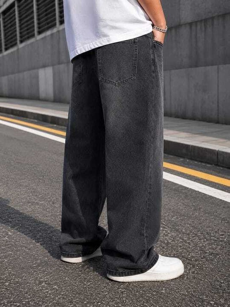 Southee Men Loose Fit Mid Rise Black Jeans - Image 3