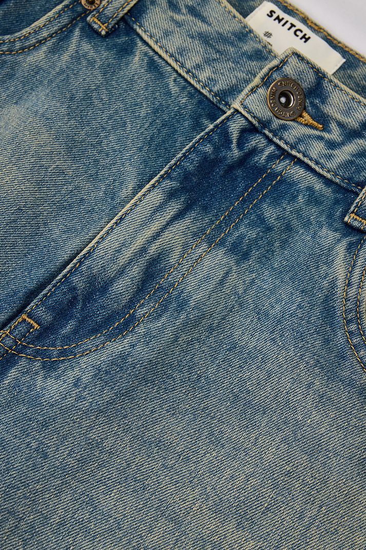 Snitch Men Loose Fit Mid Rise Blue Jeans - Image 4