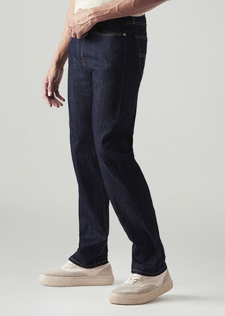 Levi's Men Straight Fit Mid Rise Dark Blue Jeans - Image 6
