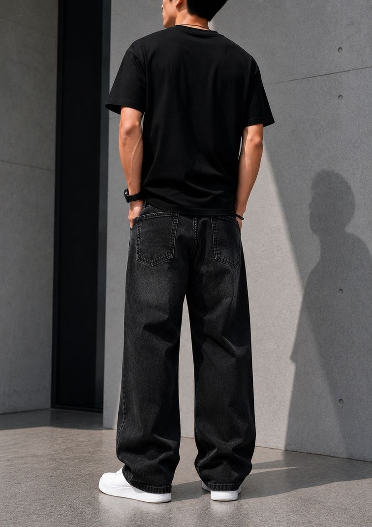 DenSHAH Men Black Straight Fit Mid Rise Jeans - Image 4