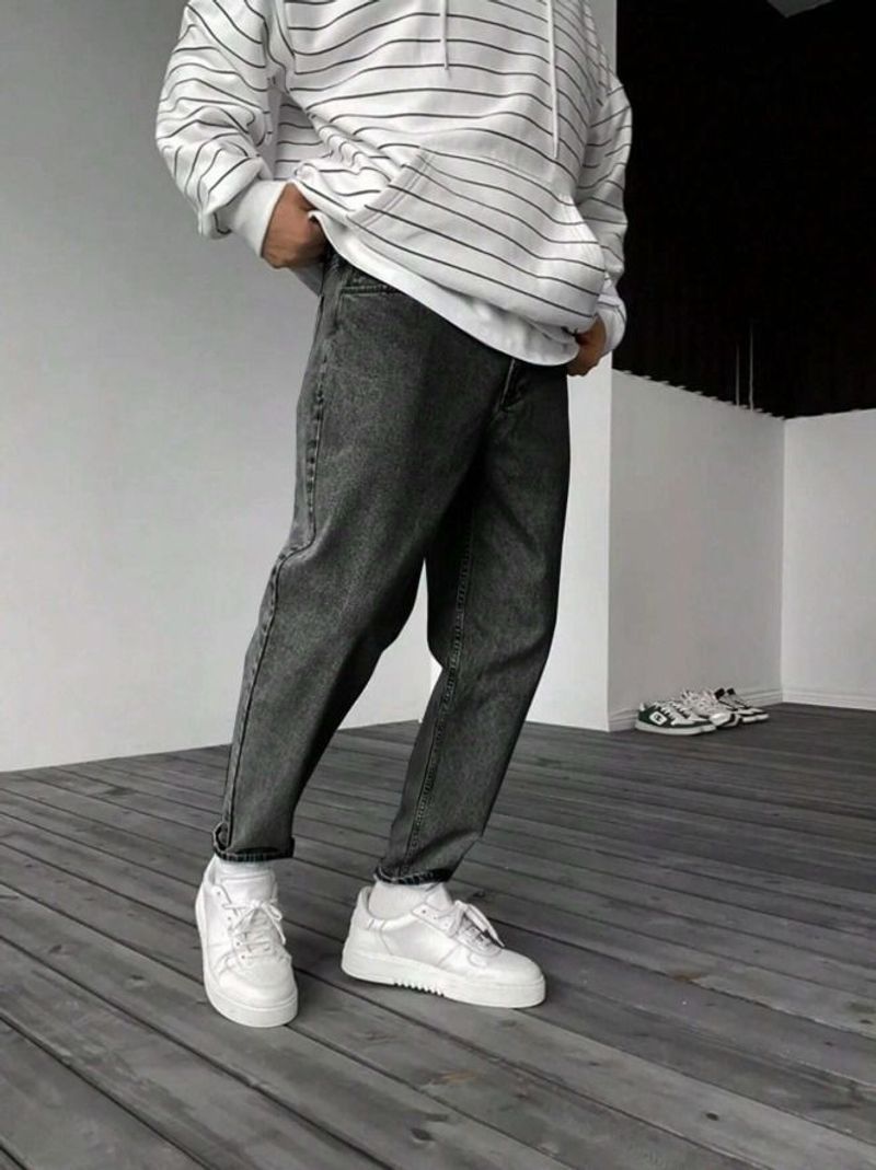 Haadiya store Men Slim High Rise Grey Jeans - Image 5