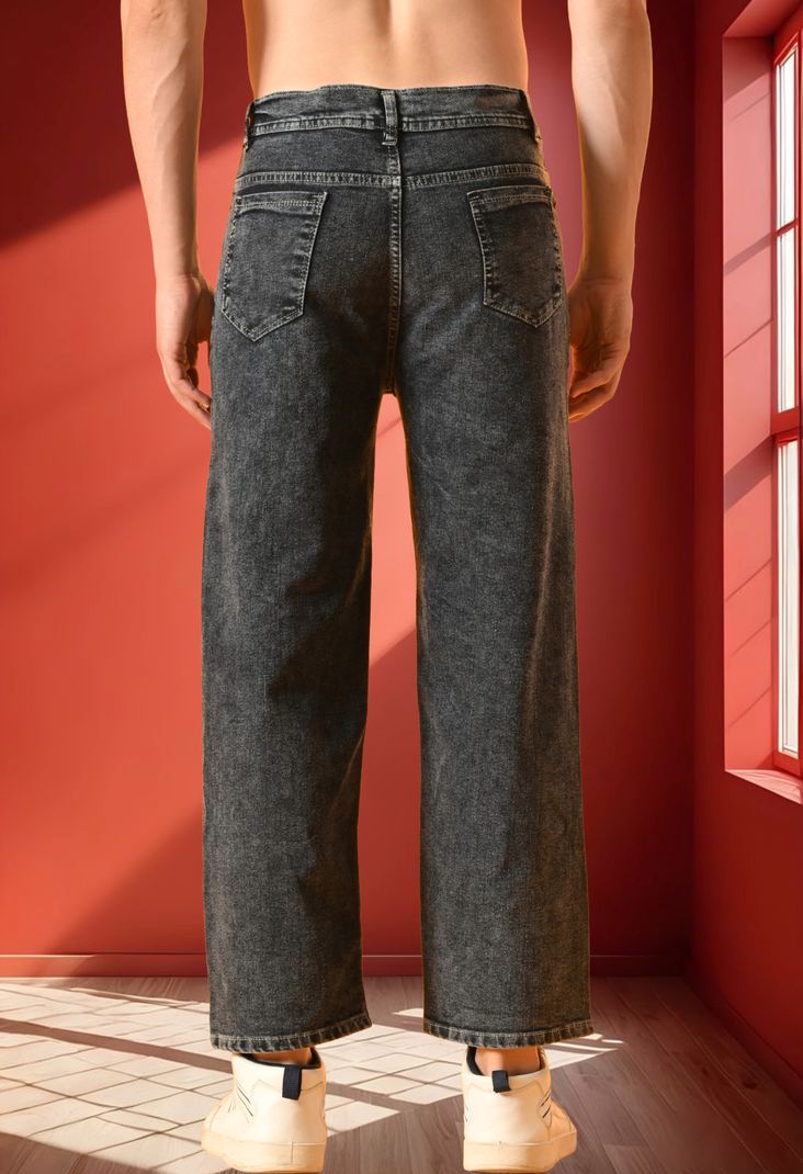 Nalaka Men Relaxed Fit Mid Rise Grey Jeans - Image 3
