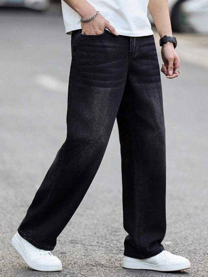 BREGRUUS Men Straight Fit Mid Rise Black Jeans - Image 5
