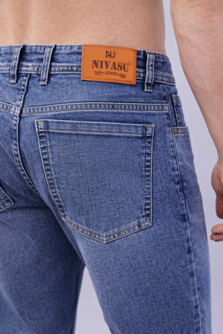 Men Straight Fit Mid Rise Blue Jeans - Image 5