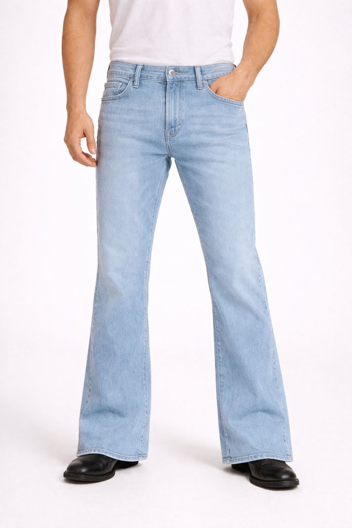 Trimted Men Flared Mid Rise Blue Jeans - Image 2