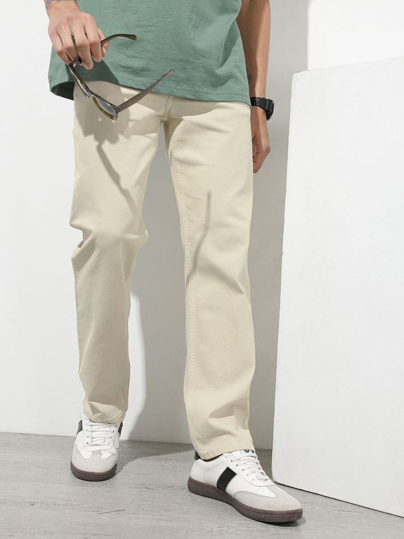 Roadster Men White Mid Rise Straight Fit Jeans - Image 2