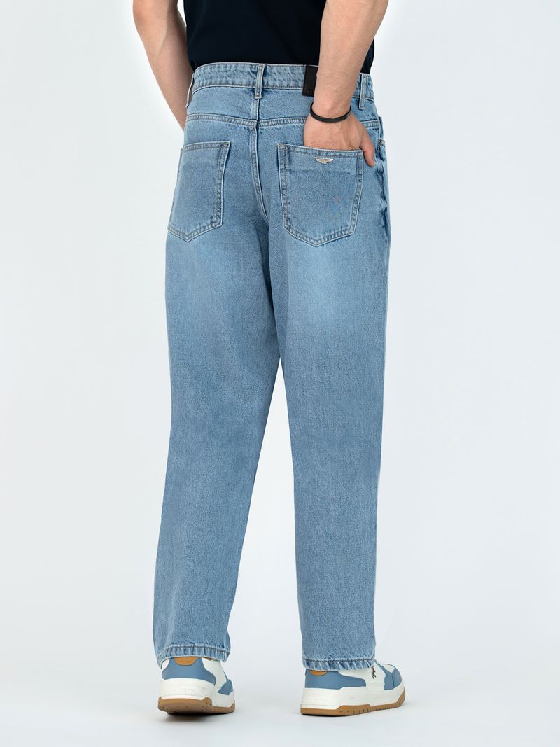RED TAPE Men's Loose Fit Dark Blue Jeans - Image 4