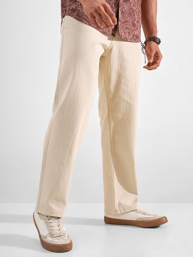 HIGHLANDER Men Beige Mid Rise Straight Jeans - Image 6