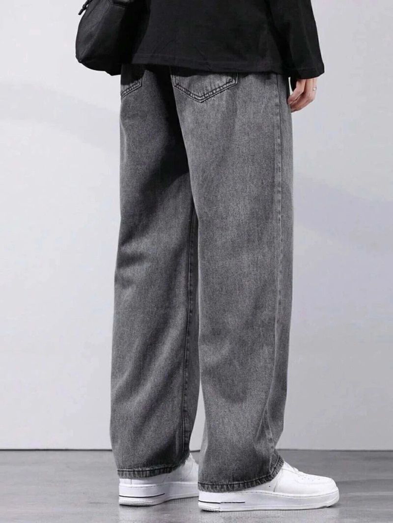 Wanted Men Loose Fit Mid Rise Grey Jeans - Image 4