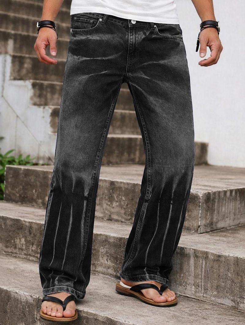 Plus91 Men Straight Fit Mid Rise Black Jeans - Image 2