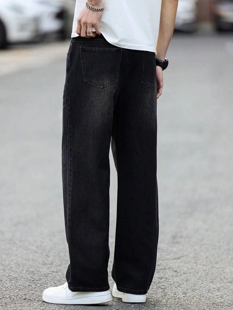 BREGRUUS Men Straight Fit Mid Rise Black Jeans - Image 4