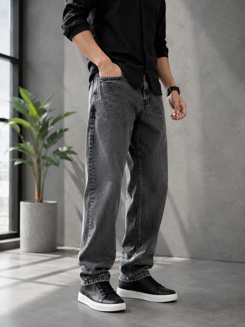 WAZWEAR Men Straight Fit Mid Rise Grey Jeans - Image 4