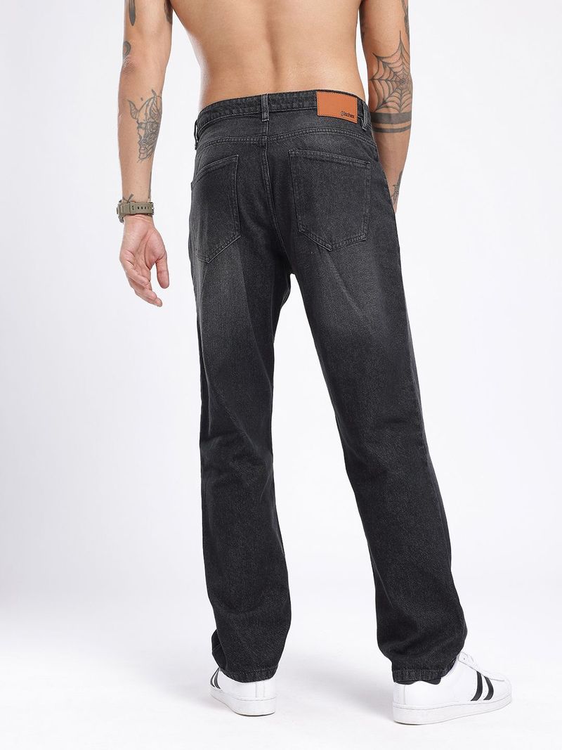 Glitchez Men Straight Fit Mid Rise Black Jeans - Image 5