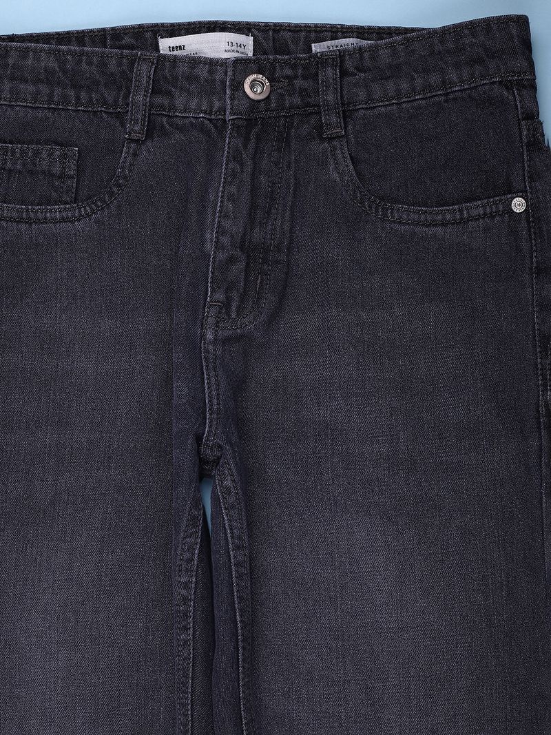V-MART Boys Black Mid Rise Straight Jeans - Image 4