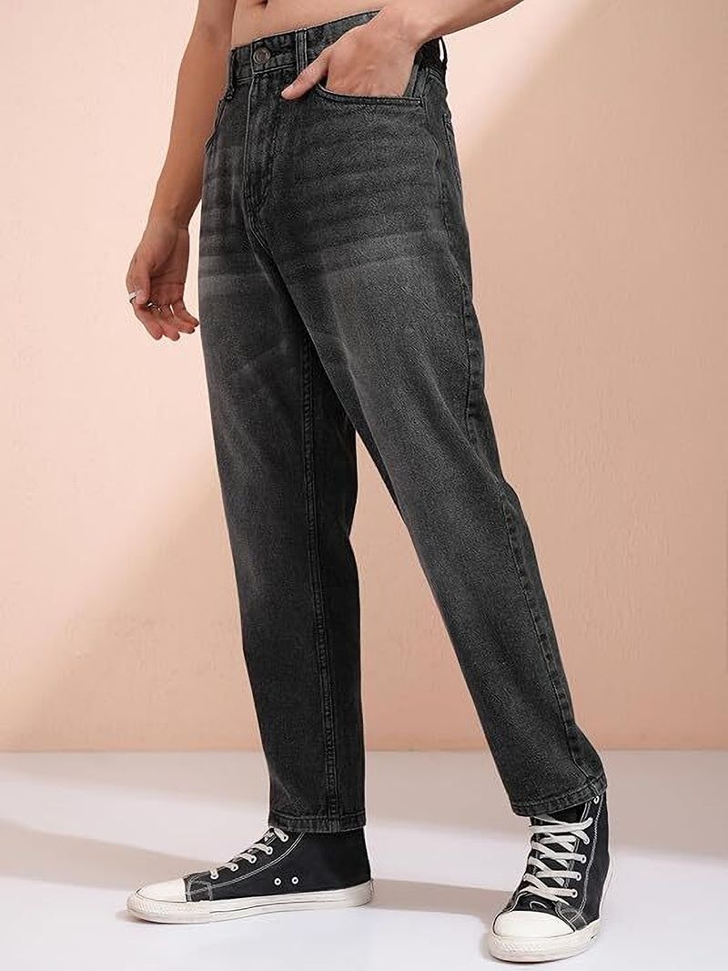 HOKER Men Dark Grey Mid Rise Jeans - Image 5