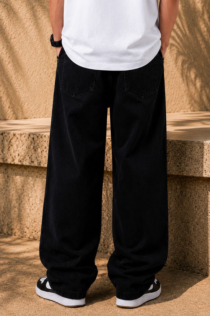 ARTVISION Boys Black Loose Fit Mid Rise Jeans - Image 3
