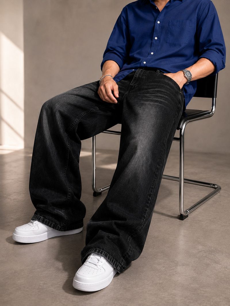 BLACK REY Men Black Straight Fit Mid Rise Jeans - Image 2