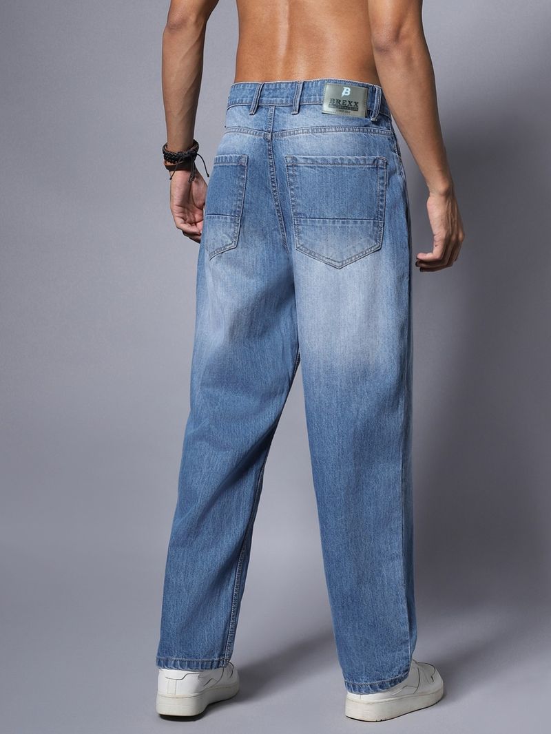 BREXX Men Straight Fit Mid Rise Blue Jeans - Image 3