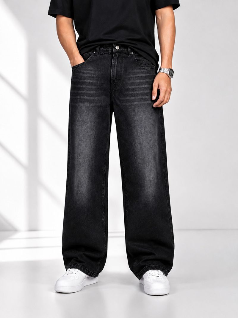BLACK REY Men Relaxed Fit Mid Rise Dark Grey Jeans - Image 2