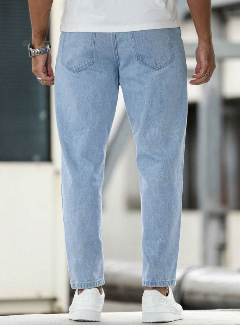 AISHENTERPRISE Men Relaxed Fit Mid Rise Light Blue Jeans - Image 5