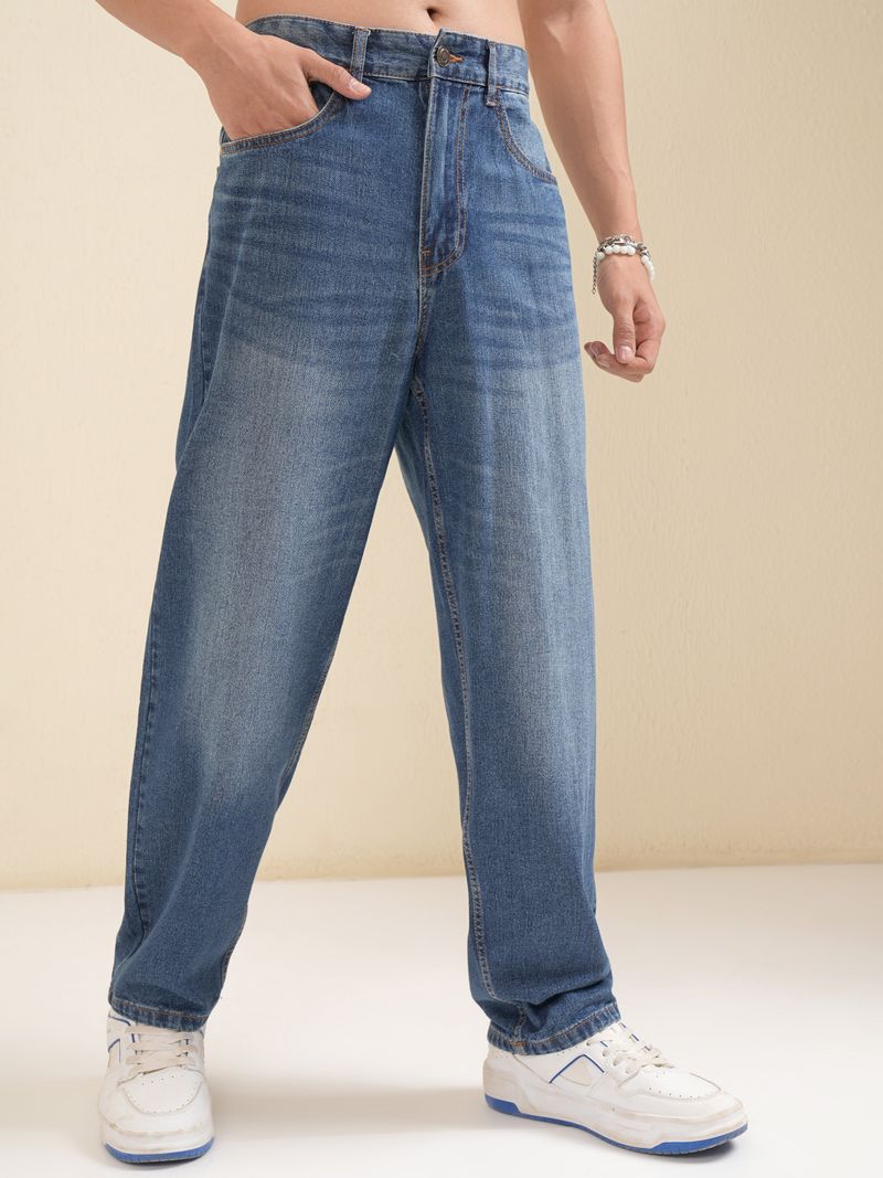 HIGHLANDER Men Loose Fit Mid Rise Blue Jeans - Image 6